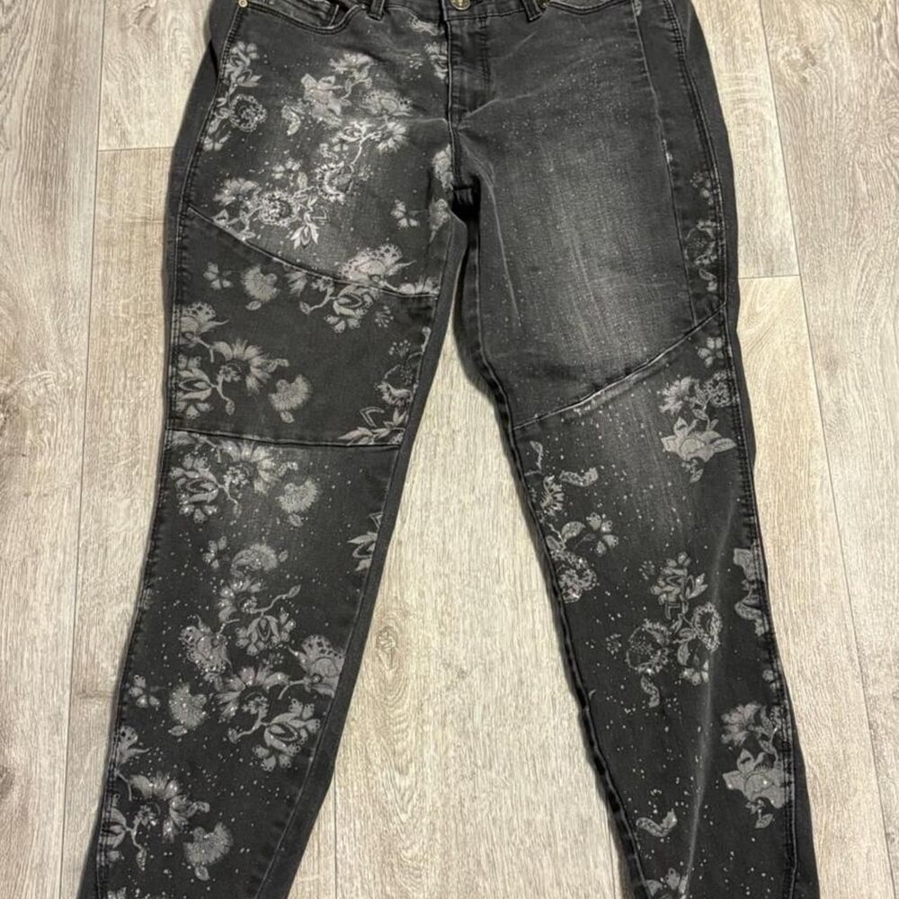 Vintage-american Women's Black and Grey Jeans